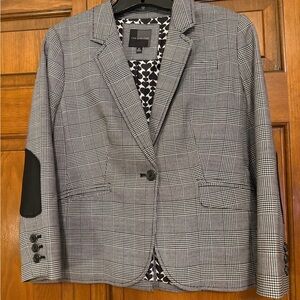 NWOT Gray Plaid w/Black Elbow Patches Women’s Blazer from The Limited